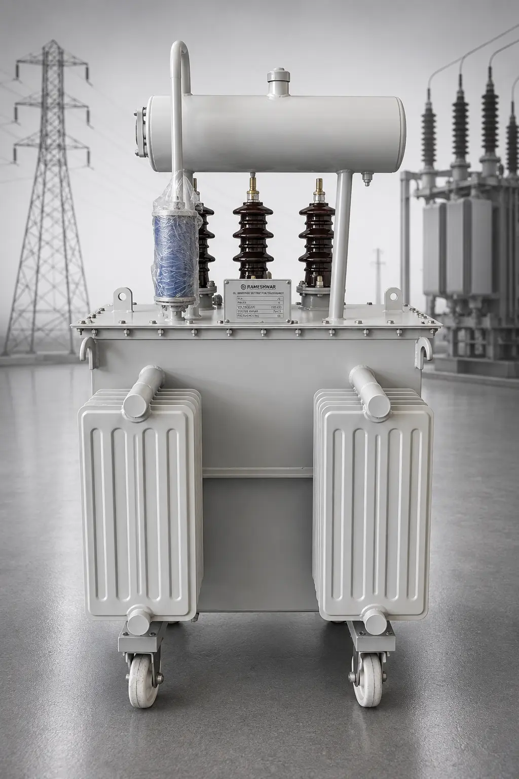 Industrial isolation transformer designed to protect sensitive equipment from electrical disturbances.